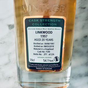 Linkwood 1997 Aged 20 Years (cask 7540) Single Malt Scotch Whisky - Signatory Vintage (700ml)